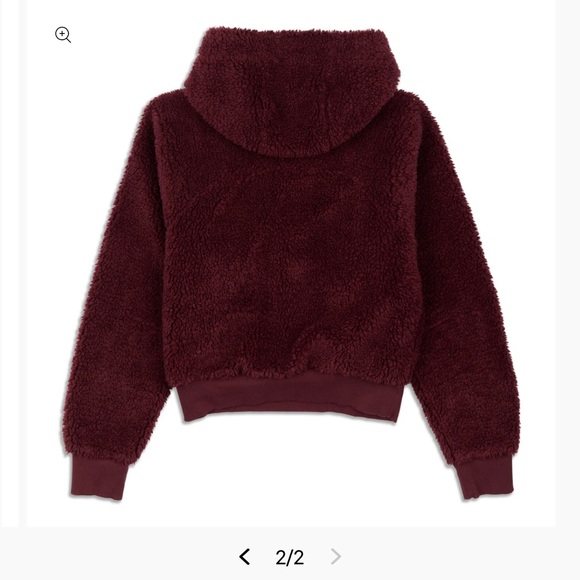Lululemon Textured Fleece 1/2 Zip in Red Merlot Size 6 - Picture 6 of 7